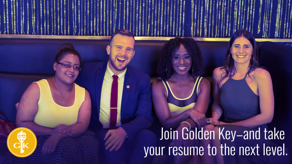 golden key international honour society on resume